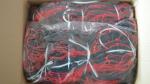 Striped Soccer Goal Net Knotted Polyethylene Square 120mm Mesh