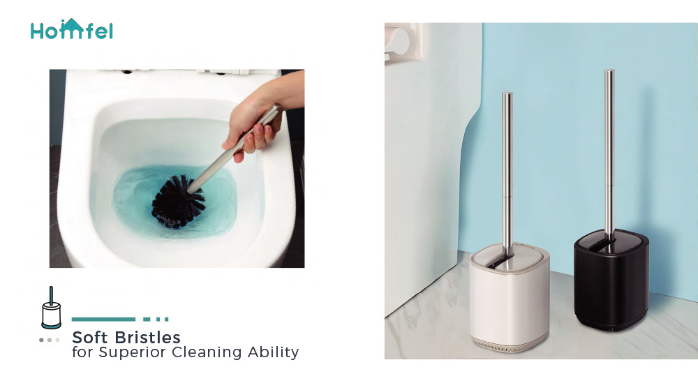 Fashion Steel Toilet Cleaning Brush And Holder With Contemporary Design