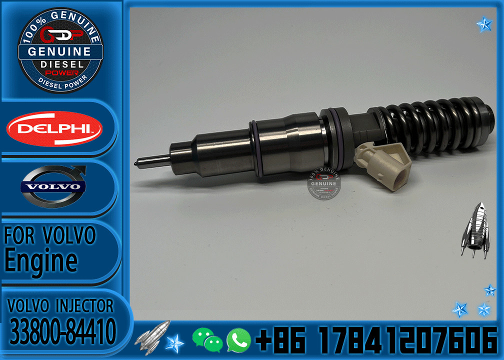Common Rail Injector 33800-84400 33800-84410 3380084400 BEBE4C09101 for Hyundai Truck D6CB Diesel Engine