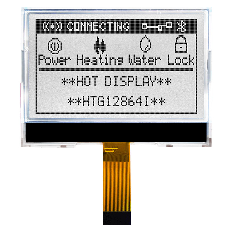 128X64 SPI Chip On Glass LCD Display With White Side Backlight HTG12864I