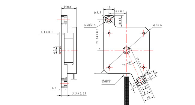 1.8 Degree Thin Stepper Motor NEMA 17 Flat Motor 100mN.m 42*42*14mm With ISO CE ROHS