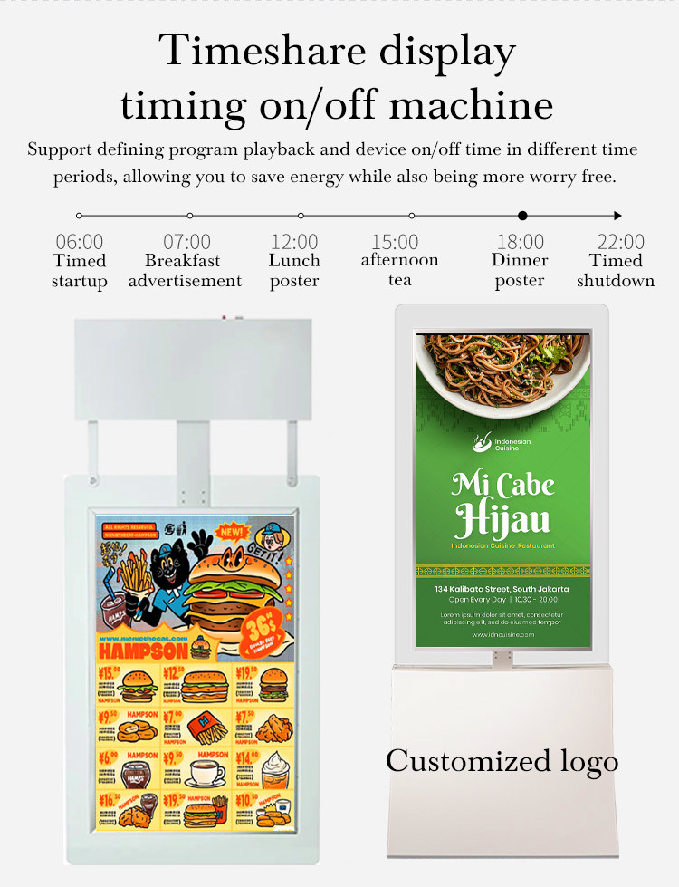 Business Indoor LCD Digital Signage 55 Inch Floor Standing Advertising Display Kiosk