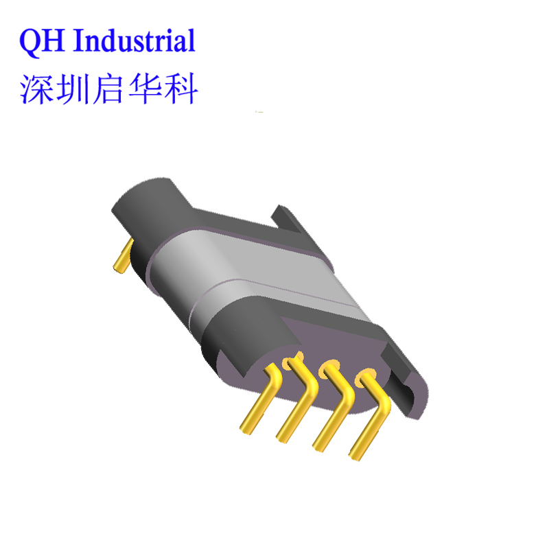 4Pin Republic Of Korea Automotive Connector Magnetic Laptop Power Connector Pogo Pin Cable