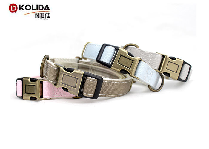 Fashion Pattern Adjustable Dog Collar Plastic Buckle Metal D Ring For Small Medium Pet