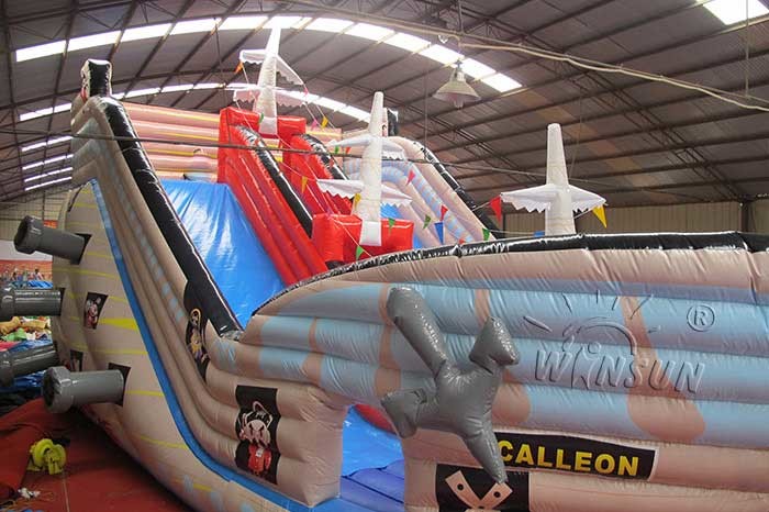 Pirate Ship Style Huge Inflatable Dry Slide Waterproof UV Protective