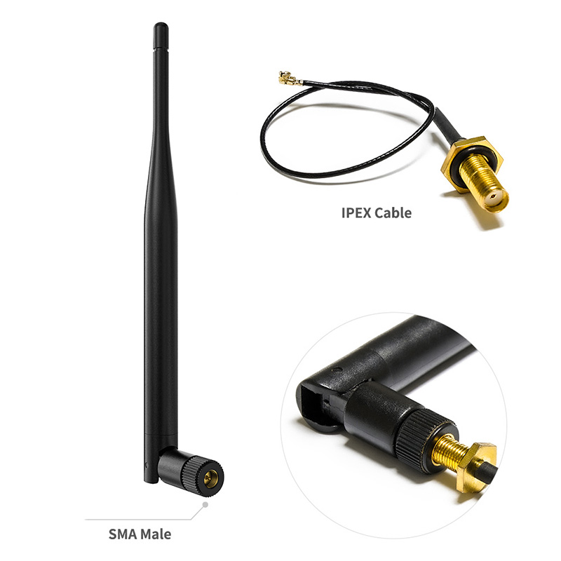 R.H.C.P Polarization 5DB 2.4G 5.8G Dualband WiFi Antenna for Max Input Power 50 OHM