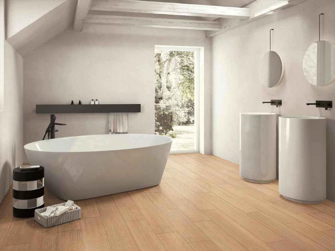SGS Beige Natural Wood Grain Tile , W.A 0.05 Percent 1200MM Length Decor Floor Tiles
