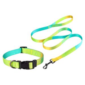 China Luxury Retractable Dog Leash Gradient Colors Dog Collar Leash Set For Small Dog wholesale