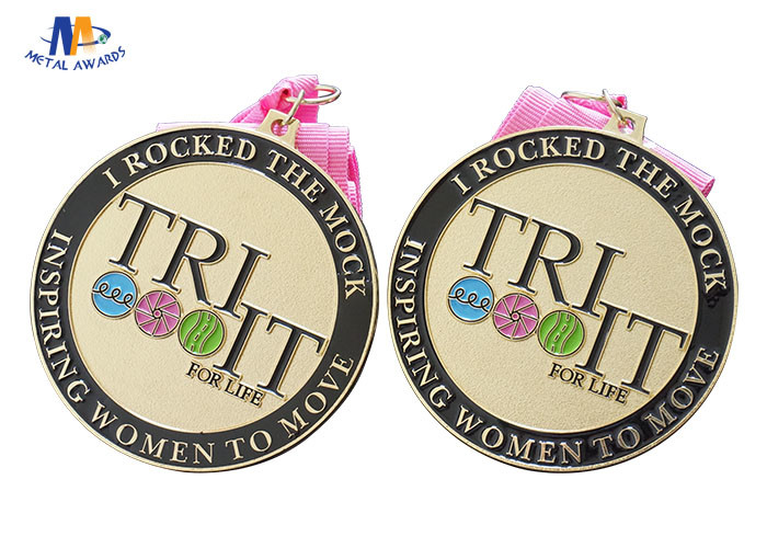 Turtle shell Custom Made Medals Background Sandblast Medallion Shiny Gold Plating With One Color Printing