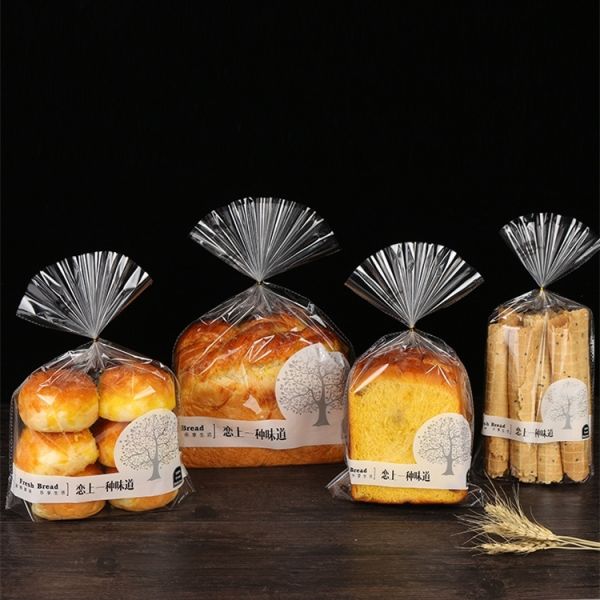 Custom Printed BOPP Bread Bag Plastic Toast Bags Cellophane Bread bags