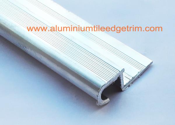 Round Edge Silver Tile Bullnose Stair Nosing Profile Natural Aluminium Color For
