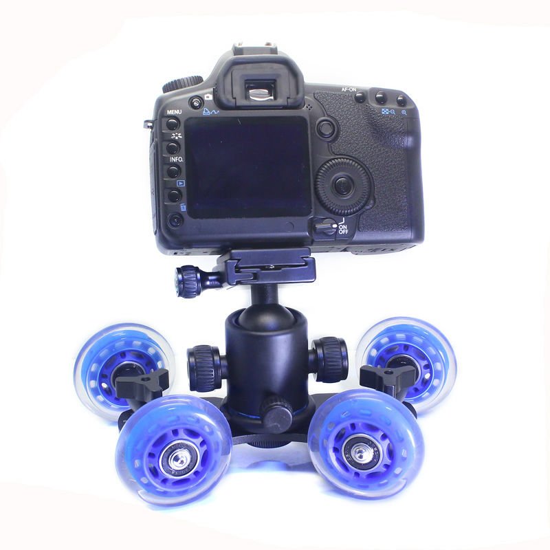 Table Top Compact Dolly Kit Skater Wheel Truck for DSLR Camera Video Monitor