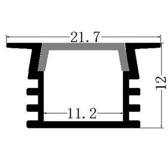 1612B Recessed LED Profiles & Extrusions With End Caps