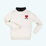 Children's fake-shirt faux shirt Collar neck long sleeve girls full needle Kid