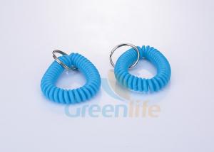 China Protective Spiral Stretchy Wrist Keychains Durable Flat Weld For Badge Holder wholesale