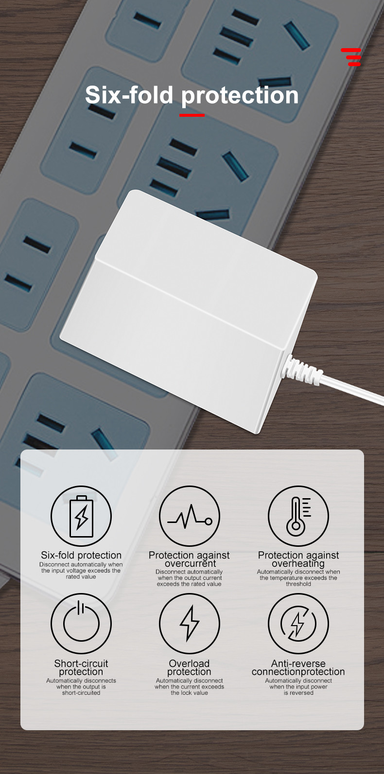 12V 1A Fast Charging Power Adapter 100VAC - 240VAC 12W Power Adaptor