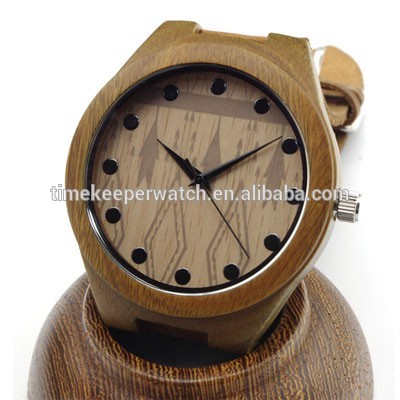 New Causal Genuine Cowhide Leather Luminous Needle Luxury Men Watches 100% Natural Green Wood Wristwatch