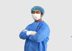 China Blue Waterproof Breathable Disposable Operating Gowns/Disposable Coveralls wholesale