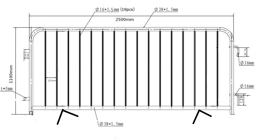 Crowd Control Fencing Drawing 