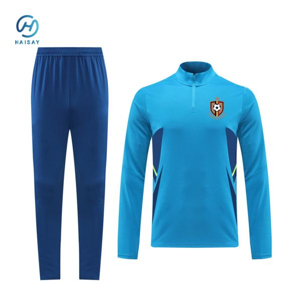 New Season Club Blue Men Soccer Tracksuit Top Thai Quality Football Training