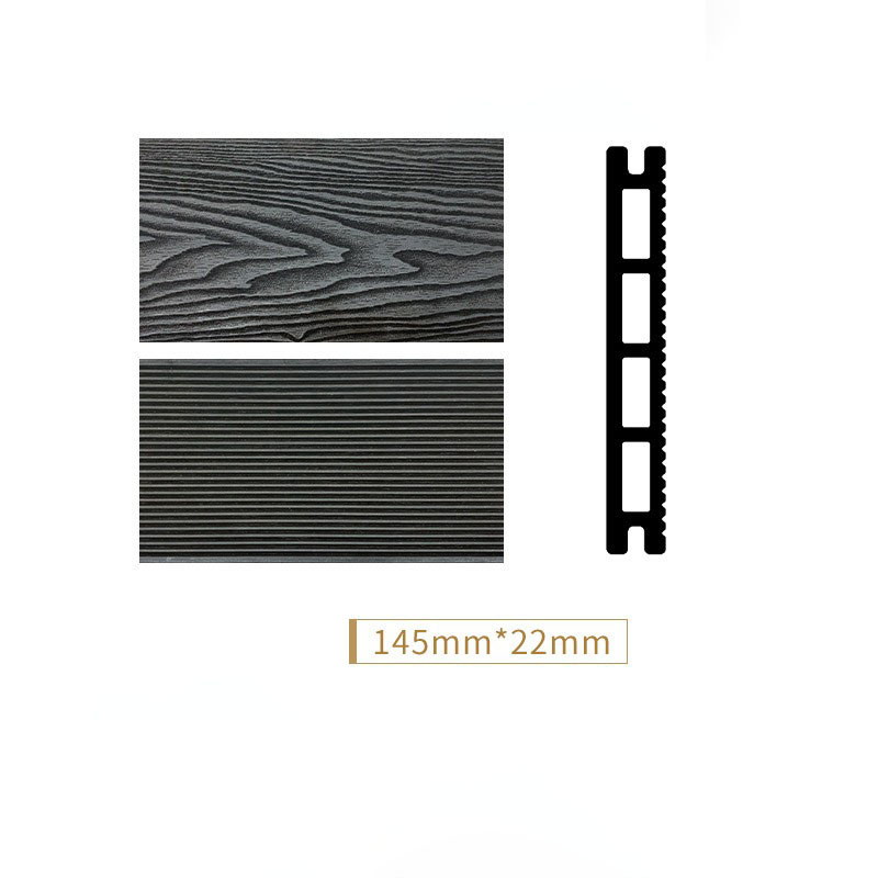 3D Deep Embossed WPC Decking Boards 145x22mm Decking Gray Engineering Garden