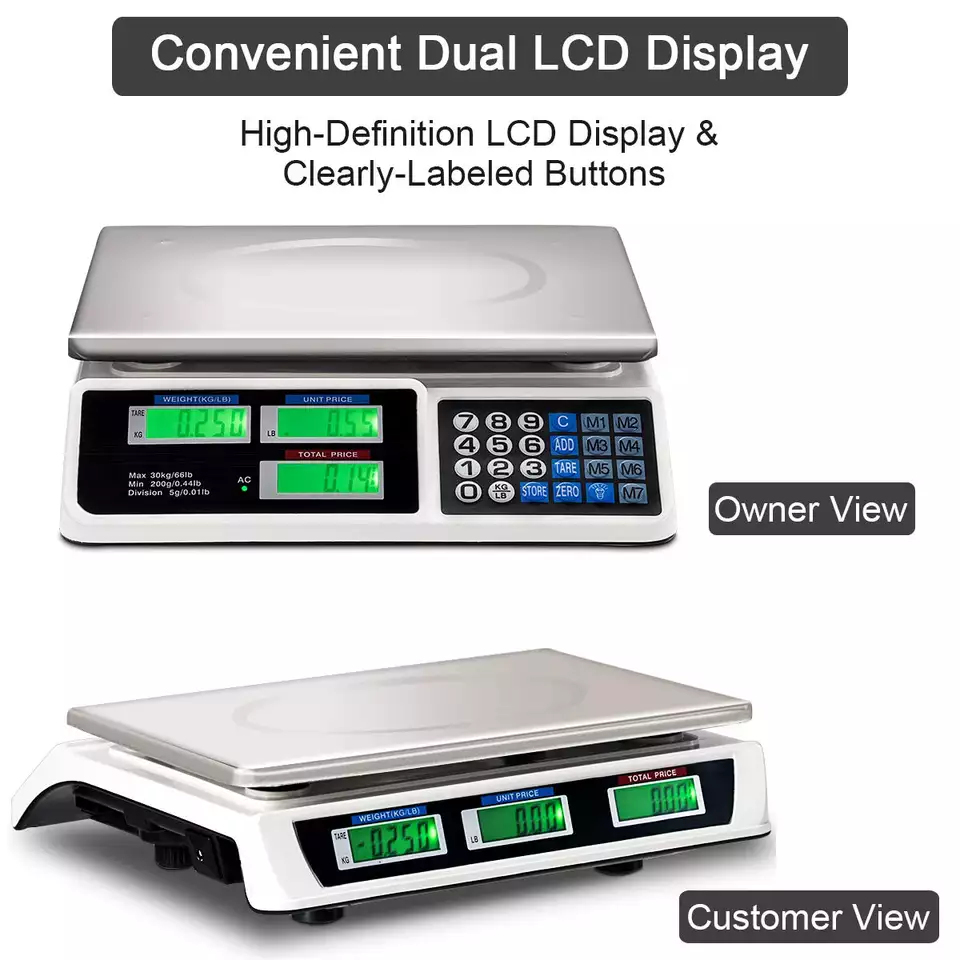 Stainless Steel ABS Plastic 40KG 30KG High Accuracy Digital Electronic Supermarket Household Kitchen Food Weighing Counting Scale