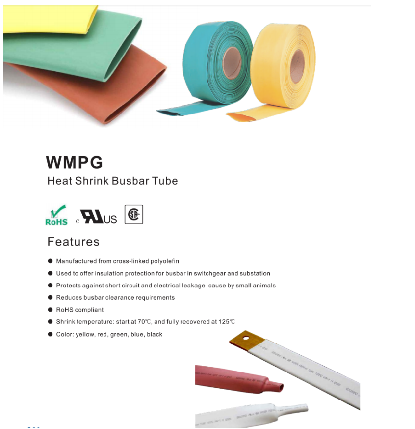 High Voltage Non Slip Heat Shrink Insulation Busbar Sleeve Tubing