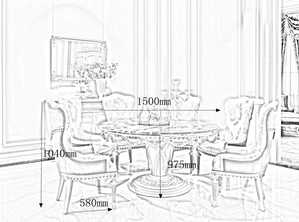 Antique marble luxury round dining tables FT-133