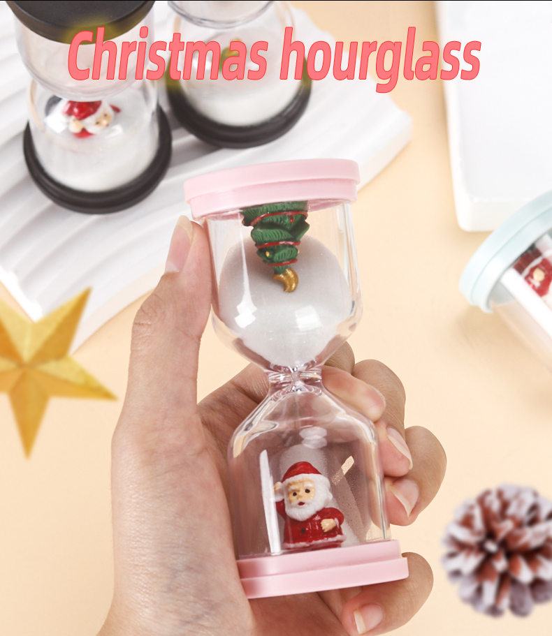 Plastic Hourglass Christmas Pink For Brushing