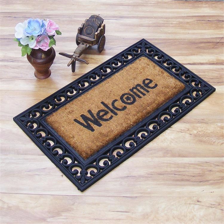 Oriental Coir Welcome Doormat Printed Pattern Anti - Slip Feature