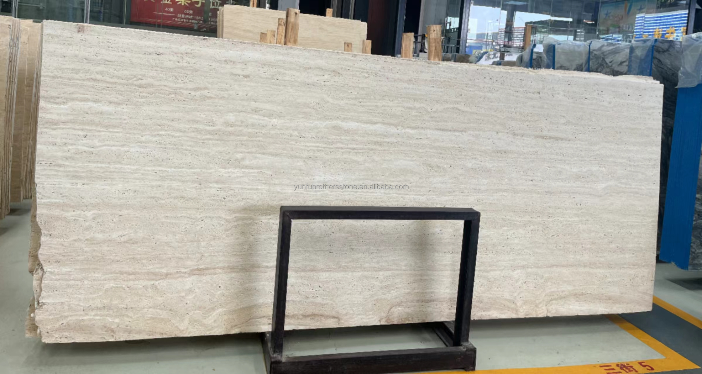 Marble Travertine Stone Big Slab Polished for Modern Hotel Villa Interior Design