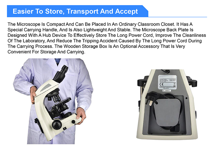 OPTO EDU A16.1062 Infinity Binocular Trinocular Led Fluorescent Microscope BG