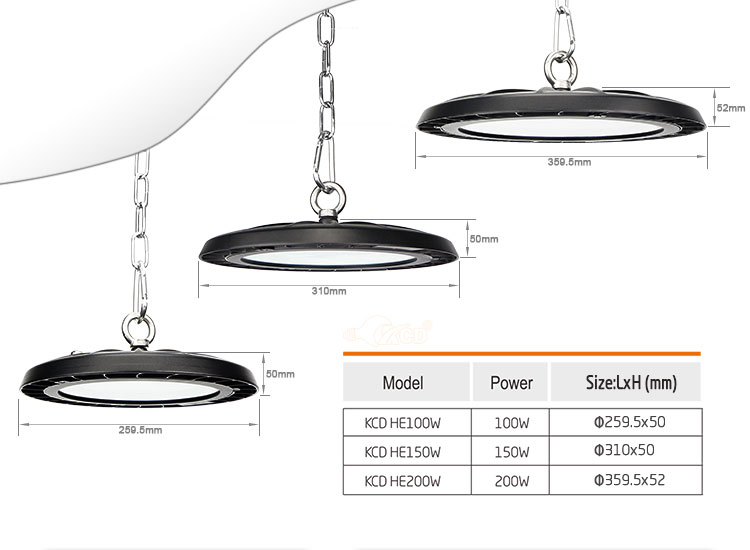Water Resistant Anti Glare Industrial Led High Bay Light 50w