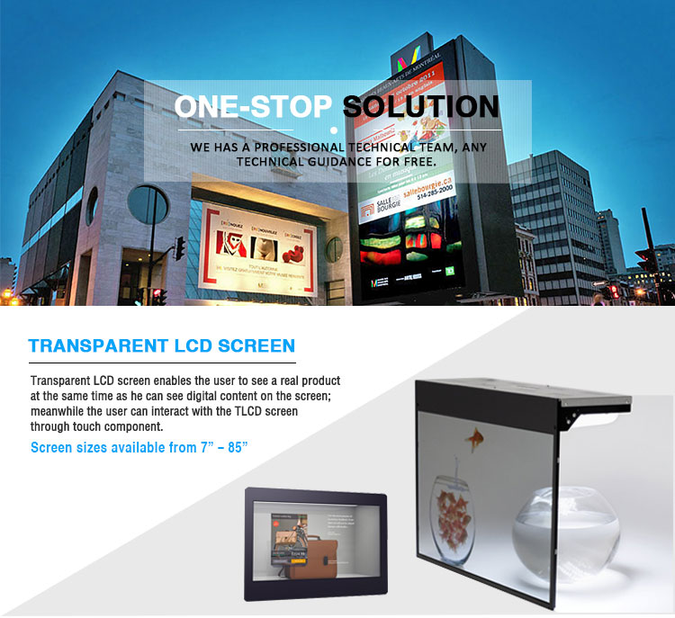 Compatible Transparent Touch Display , Transparent Lcd Display Interface HDMI VGA DVI