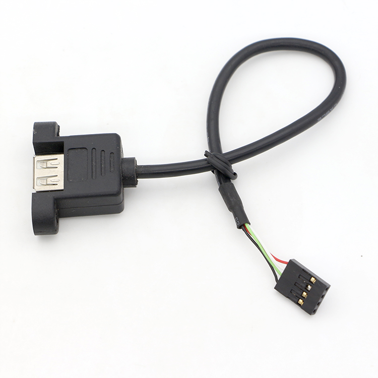 Customization Screw Locking Stud 1M 2M Panel Mount Female USB A male to Dupont Connector Cable