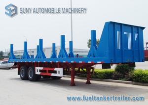 China Two Axles Flatbed Semi Trailer , 40 Ton Heavy Timber Log Loading Trailer wholesale