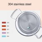 Silver Kitchen Sauce Pans Stainless Steel 304 With Glass Lid