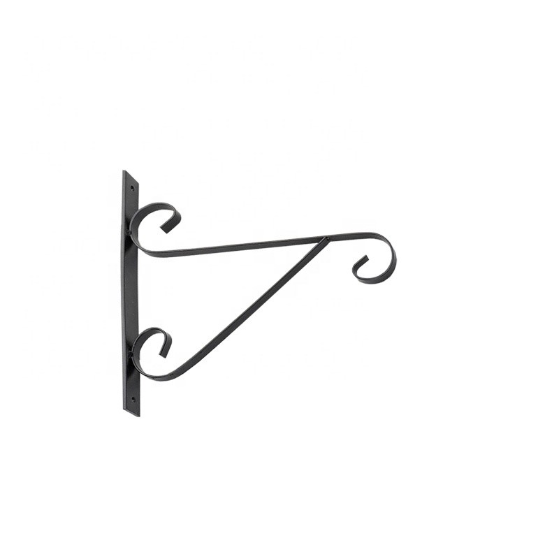 Black Metal Plant Hooks 12L14 Steel Wall Brackets For Hanging Plants