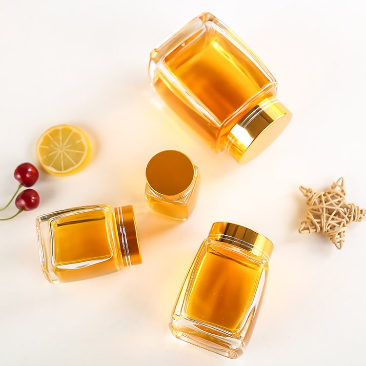 180ml 500ml 700ml Round Glass Cream Honey Jar with Round Shape and Glass Material