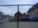 Construction Chain Link Fence, Chain Link Fence Top Barbed Wire