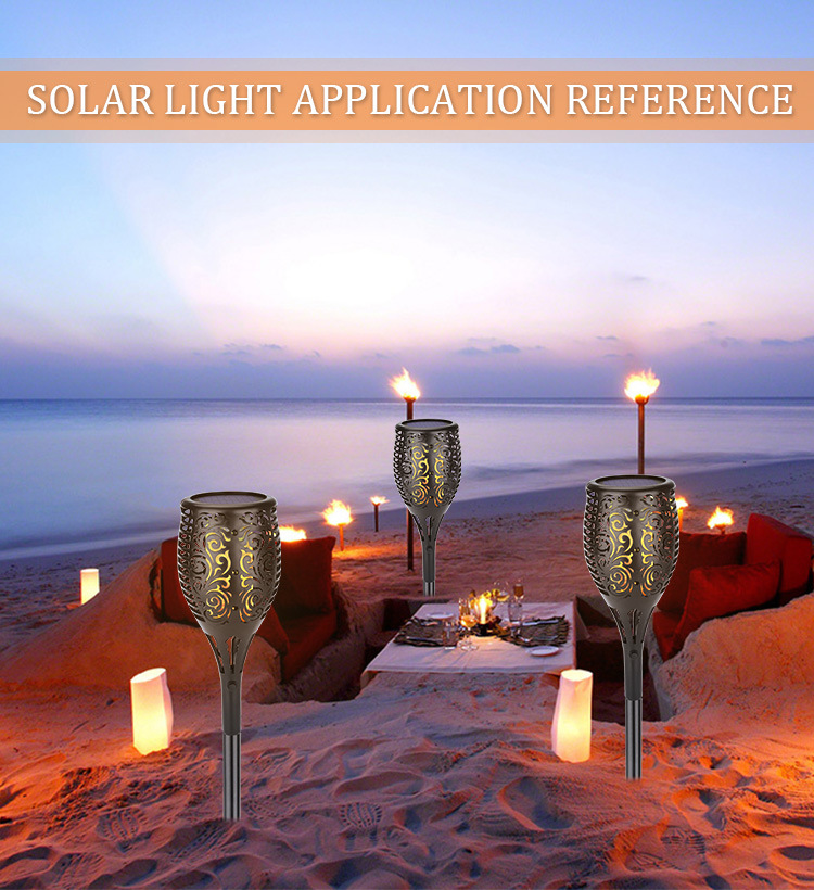 Solar Torch Lights,96 LED Dancing Flame Lighting, Waterproof Wireless Outdoor Light