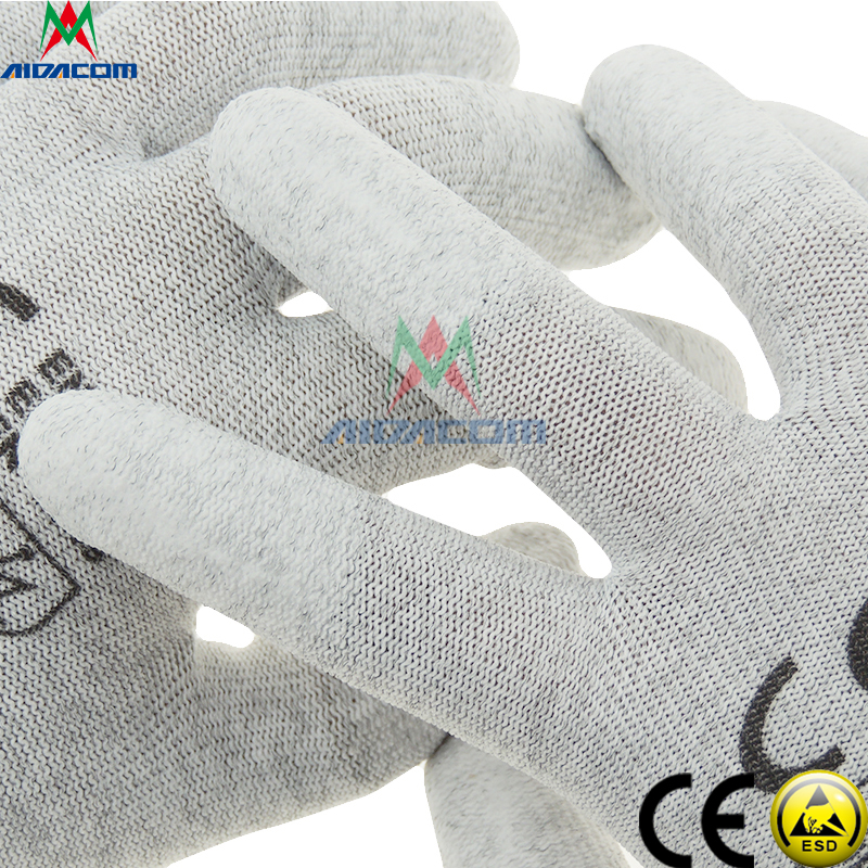 XS XXL Latex Nylon 40D PU Palm ESD Safety Gloves