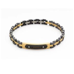 China Black Gold Stainless Steel Men's Jewelry Bicycle Chain Motorcycle Chain Bracelet wholesale