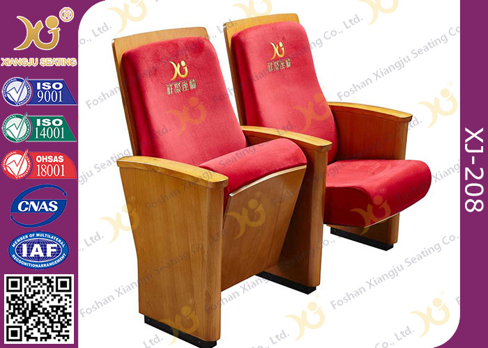 Luxury Decor Solid Wood Church Auditorium Seating Hidden Leg Audience Seating Chairs