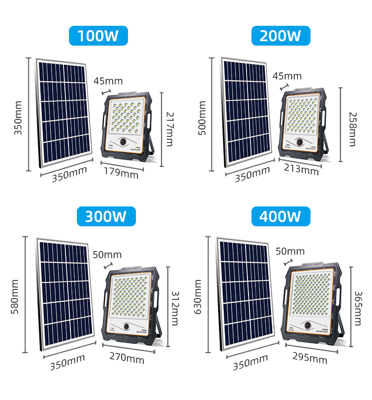 120° Beam Angle 100 200 300 400watt Solar Light With Cctv Camera Aluminum Led Flood Lights