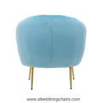 Velvet Fabric Upholstered Tufted Metal Frame Armchair