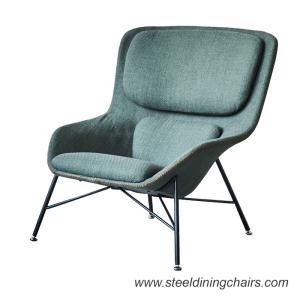 China Flax Upholstered 88CM 90CM Leather And Iron Dining Chairs wholesale
