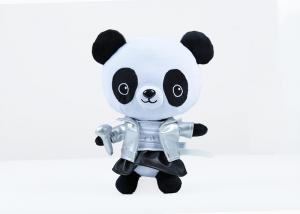 China 30 cm soft short pile dressed up rock star panda kids plush toy wholesale