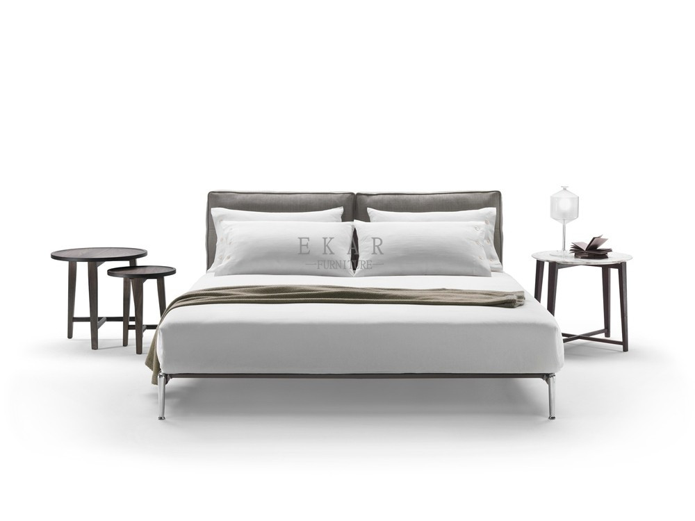 Leather Upholstered Modern Design King Size Bed