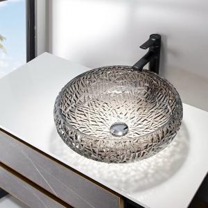 China Chromed Decorative Bathroom Sink Bowls Ball Shape Round Silver Glass Vessel Sink wholesale
